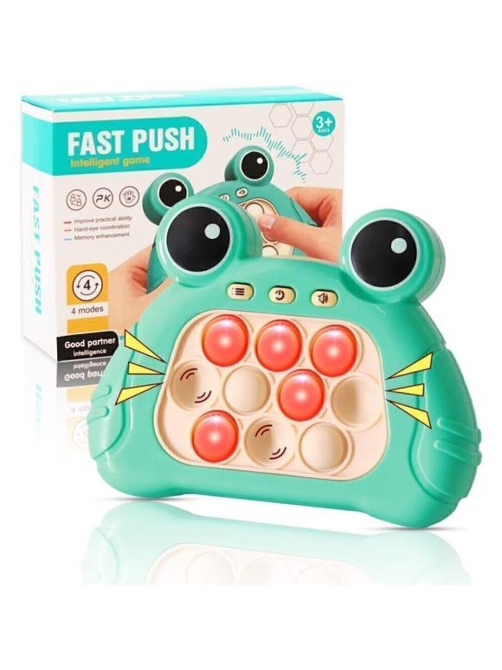 Bubble Game Console Handheld Fast Speed Pushing Educational Fidget Toy Kid GREEN